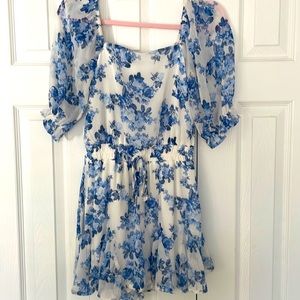 Size XS Romper Blue and White Romper